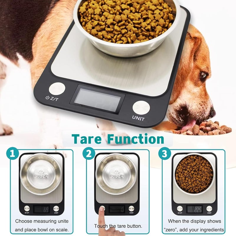 AoMige Digital Kitchen Scale,High Accuracy Rechargeable Food Scale Multifunction Food Weighing Scale Coffee Jewelry Scale with LCD Display,Tare Function,Stainless Surface for Cooking and Baking (15kg/1g) - Image 4