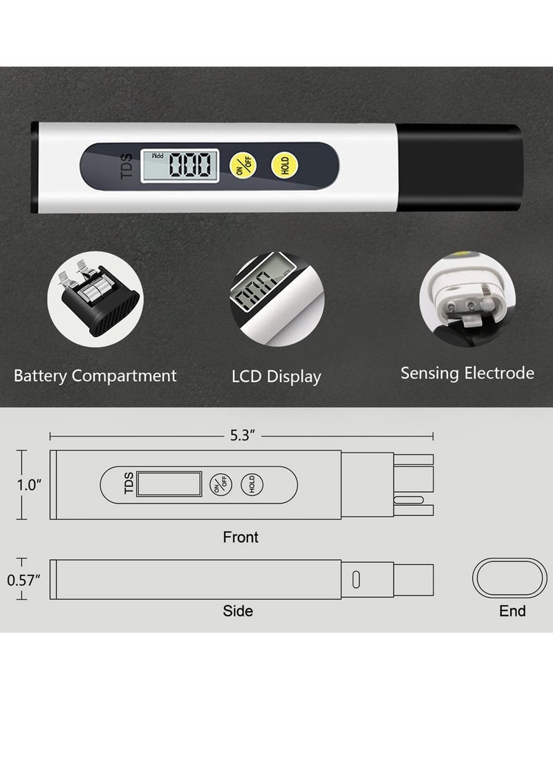 2 PCS TDS & pH Meter Set, Digital Water Quality Tester for Accurate pH and TDS Measurements, Ideal for Water Purity Testing