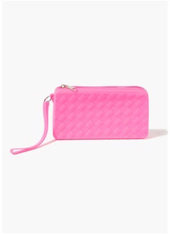 Pink Textured Rubber Pouch