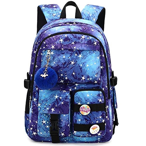 Hidds Laptop Backpacks 16 Inch School Bag College Backpack Anti Theft Travel Casual Daypack Bags Cute Bookbags Large Colorfull Carry on Back Pack for Teens Girls Women Students (Galaxy Blue) - Image 1