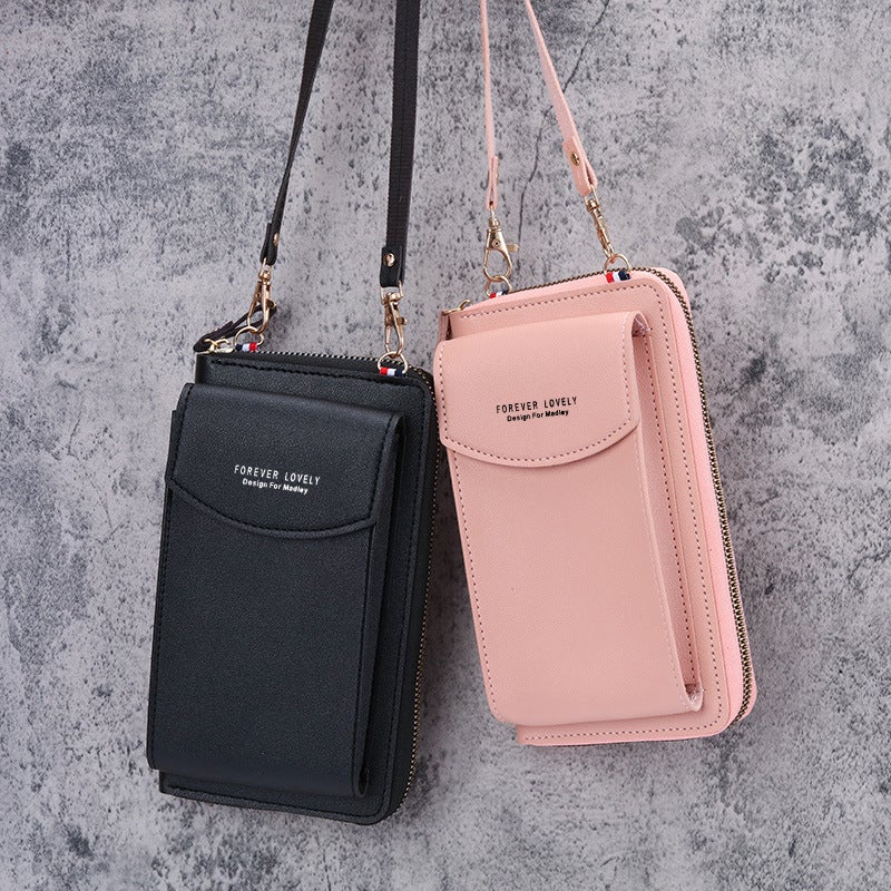 Multifunctional Solid Color PU Leather Wallet, RFID Blocking Design Portable Daily Storage Purse for Cards Cash Coin Business Use - Image 1
