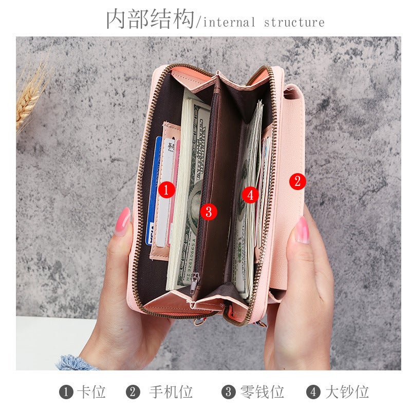 Multifunctional Solid Color PU Leather Wallet, RFID Blocking Design Portable Daily Storage Purse for Cards Cash Coin Business Use - Image 2