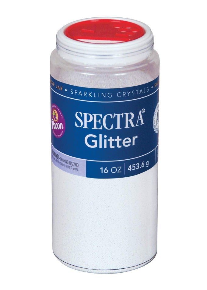 PACON P0091940 GLITTER SPARKLING CRYSTALS WHITE 16OUNCE JAR