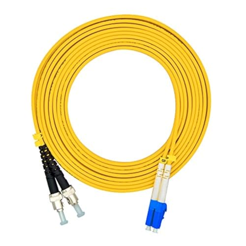 Jeirdus 1Meter 3ft LC to ST Duplex 9/125 Single-Mode Fiber Optic Cable Jumper Optical Patch Cord LC-ST - Image 1