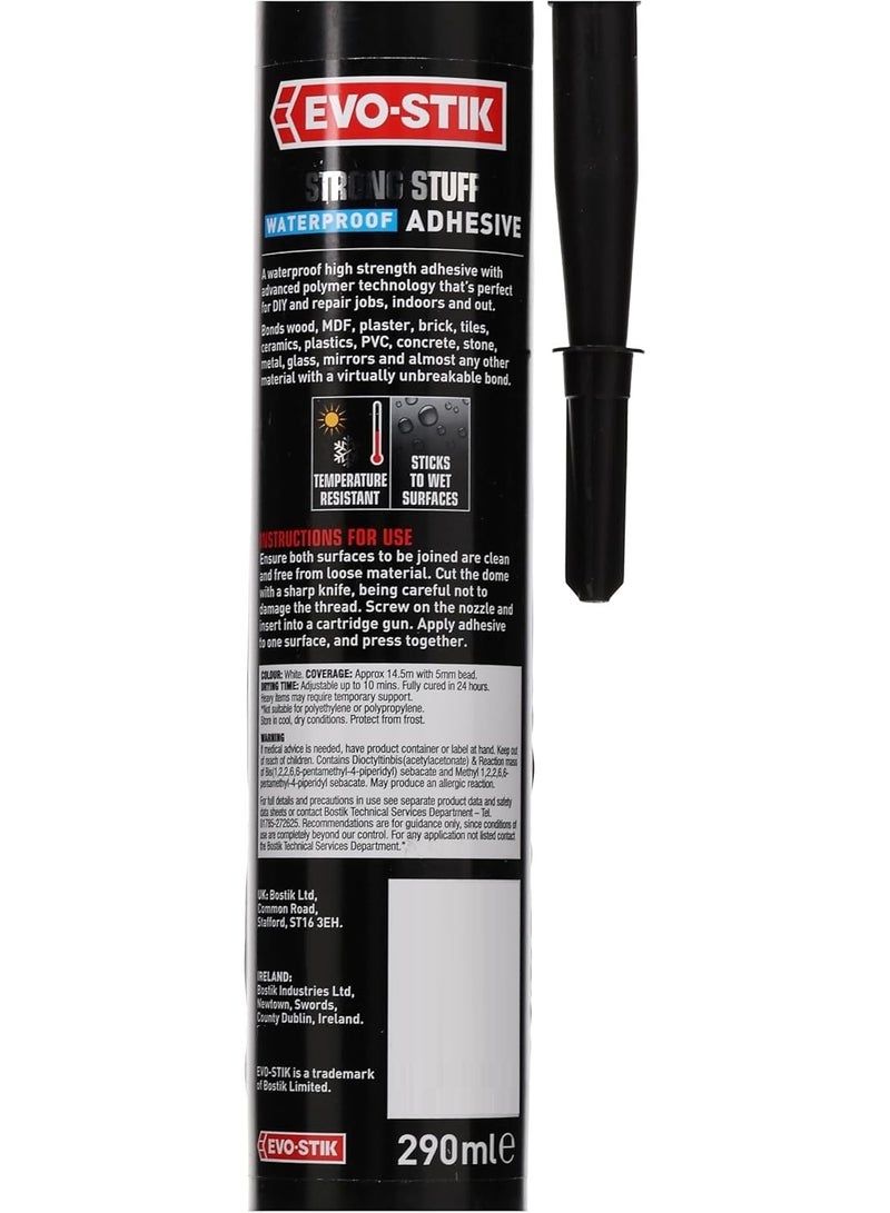 EVO-STIK Strong Stuff Waterproof Adhesive Superior Strength Instant Grab Interior & Exterior 290 ML - Image 2