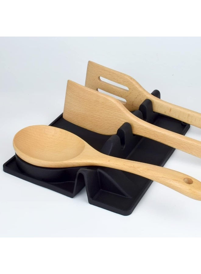 Silicone Spoon Rest and Utensil Holder with Drip Tray - Image 5