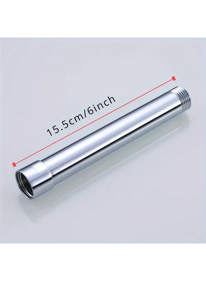 Chrome Shower Head Extension Arm 6 Inch Stainless Steel Enhances Water Flow Easy Install - Image 4