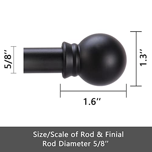 GXOACKJ Curtain Rods for windows 32-48 inch, 5/8 inch Decorative Curtain Rod Set, Matte Black Splicing Heavy Duty Metal Curtain Rod with Brackets - Image 5