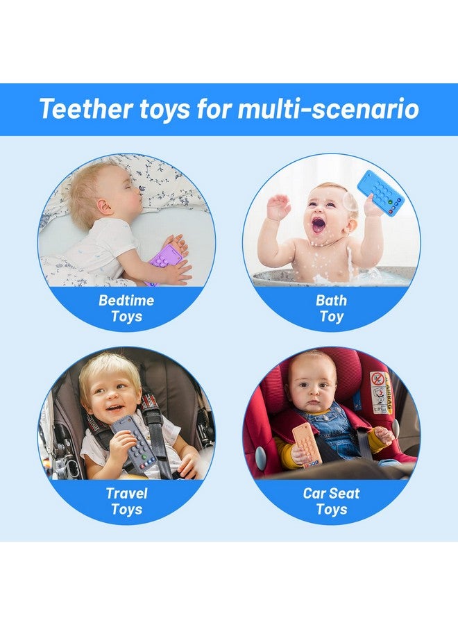 Besosay Baby Phone Teething Toys for 0-3, 0-6, 6-12 Months | Soft Silicone Baby Cell Phone Teethers - Image 1
