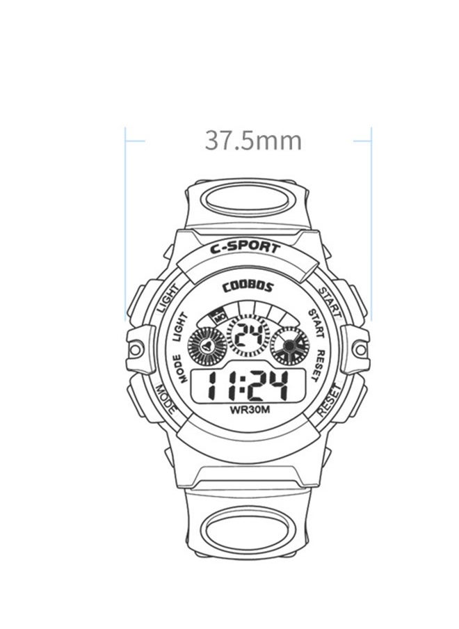 Coobos - Children's watch multifunctional colorful light waterproof electronic watch suitable for students and teenagers sports alarm clock mechanical watch small black - Image 1