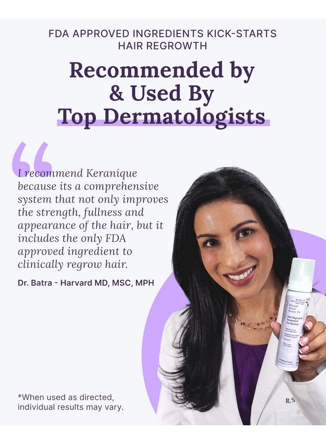Keranique Women's 5% Topical Minoxidil Foam - Hair Regrowth Scalp Treatment with Powerful NutriGrow blend - Supports Thicker, Fuller, Healthier Hair & Scalp 2 pack - Image 5