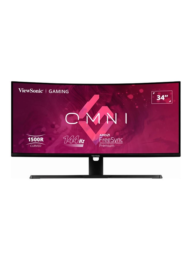 34 inch 2K QHD Ultrawide Curved Gaming Monitor, 144Hz Refresh Rate, 1ms MPRT Response Time, Adaptive Sync, HDR10 Visuals, 21 9 Aspect Ratio, sRGB 104%, HDMI, DP | VX3418-2KPC Black