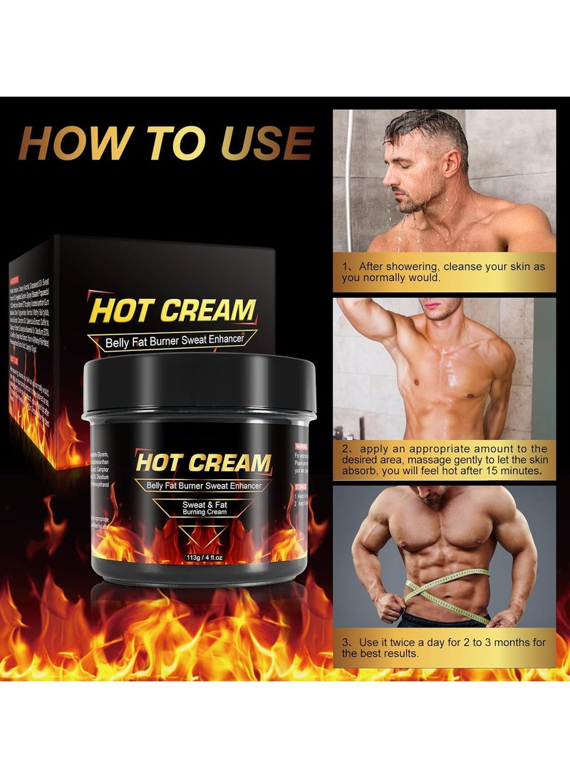 SUMAX Hot Sweat Cream, Fat Burning Cream for Belly Natural Weight Loss Cream Weight Loss Workout Enhancer for Women and Men Cellulite Treatment for Thighs Legs Abdomen Arms and Buttocks - Image 4