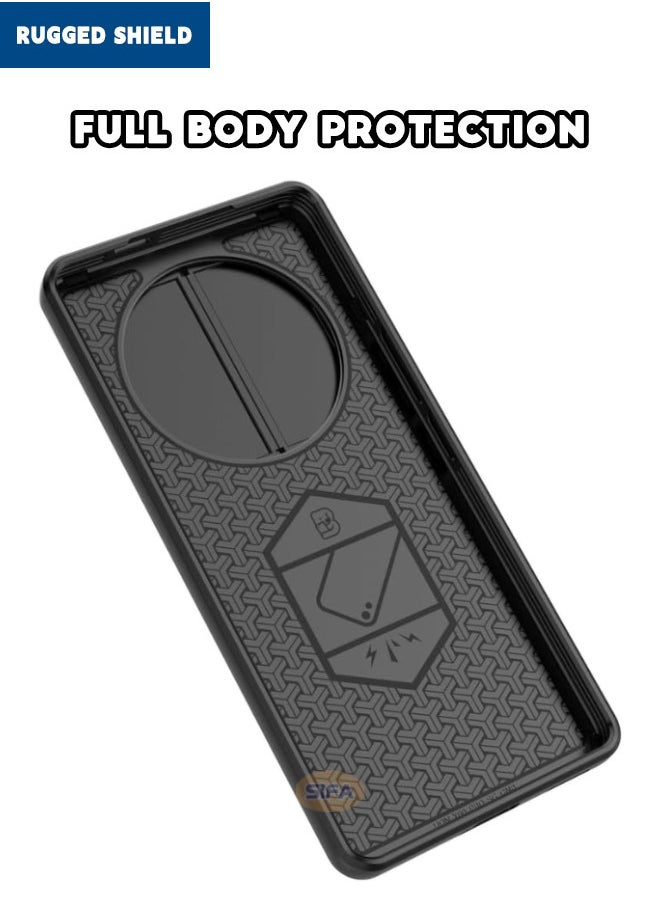 RUGGED SHIELD Honor X9c Case with Slide Camera Cover, Shockproof Heavy Duty Anti Drop Phone Case Cover with Kickstand for Honor X9c 5G, Black  - Image 5