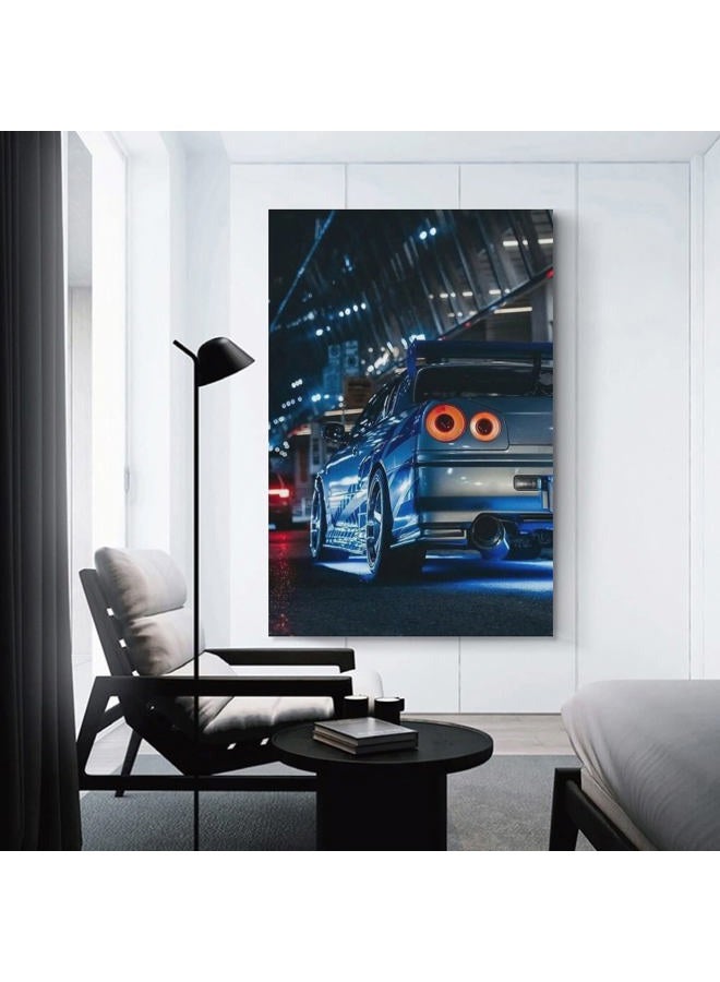 Jdm Art Blue Japanese Car Poster Canvas Art Wall Picture Print Modern Family Decor 12x18inch(30x45cm) - Image 3