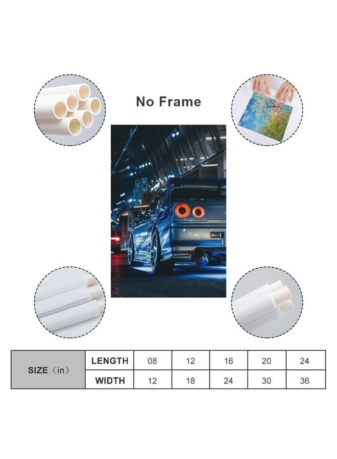 Jdm Art Blue Japanese Car Poster Canvas Art Wall Picture Print Modern Family Decor 12x18inch(30x45cm) - Image 2