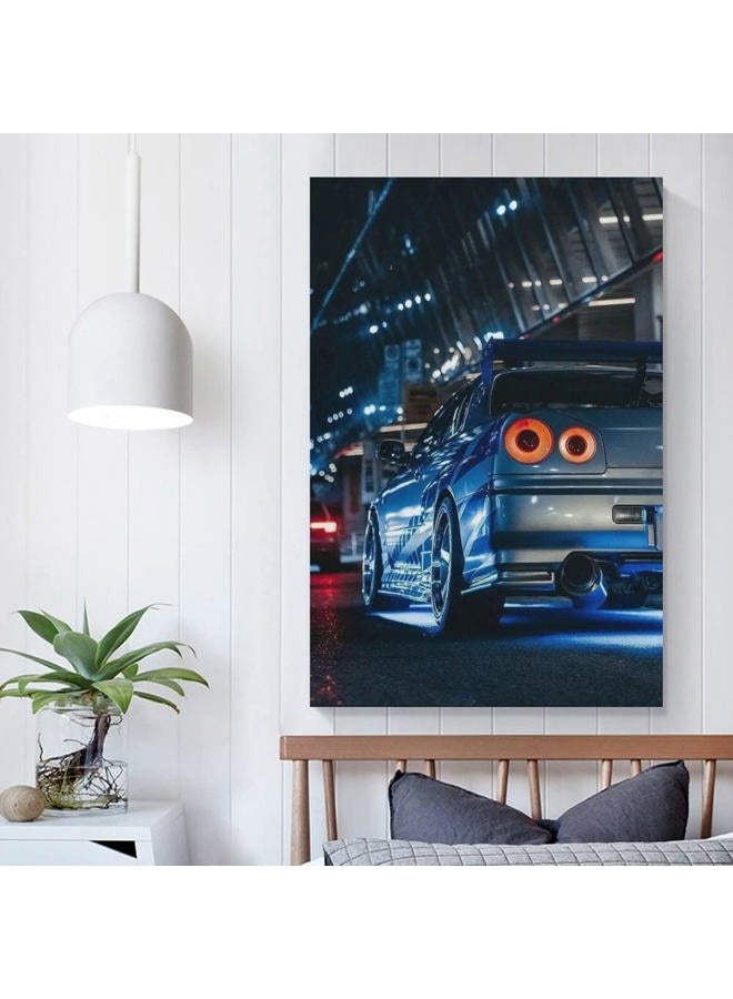 Jdm Art Blue Japanese Car Poster Canvas Art Wall Picture Print Modern Family Decor 12x18inch(30x45cm) - Image 5