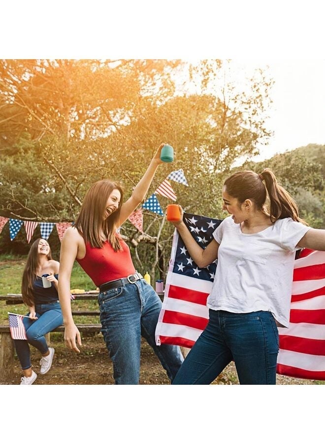 أكمام علب قياسية 12 أونصة، أكمام عازلة، حامل مبردات زجاجات البيرة 12 أونصة، مبردات علب من النيوبرين غير قابلة للانزلاق، 4 قطع (برتقالي/أزرق/رمادي/وردي) - Image 4