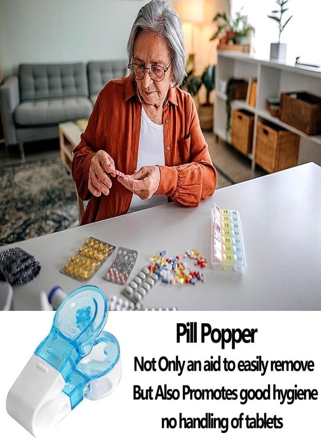 2026 New Portable Pill Taker Remover, Pill Remover, Blister Pack Opener Popper Assistance No Contact Easy to Take Out Portable Travel Tablet Dispenser Pills Extractor Tool Medication Aids (2PCS) - Image 3