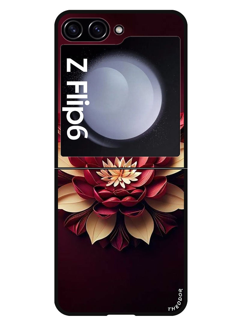 Theodor Protective Case Anti Scratch Shock Proof Bumper Cover For Samsung Galaxy Z Flip 6 Flower Abstract 2 - Image 1