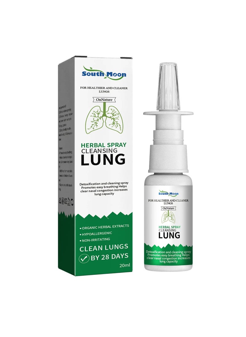 SOUTH MOON - Moisturizing Nasal Spray, Nasal Congestion Relief Throat And Nose Spray, Organic Herbal Lung Cleansing And Repair Spray, Herbal Nasal Cleaning Spray For Blocked Nose, (20ml) - Image 1