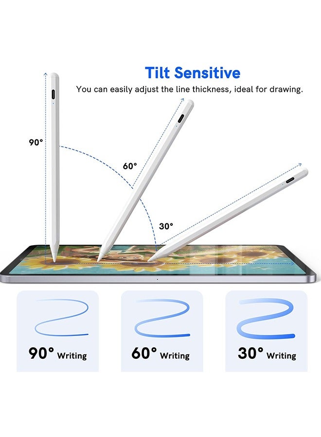 Stylus Pen for iPad 9th10th Generation-Fast Charge Active Pencil Compatible with 2018-2024 Apple iPad Pro 11/12.9/M4, iPad Air 3/4/5/M2, iPad 6-10, iPad Mini 5/6 Gen - Image 2
