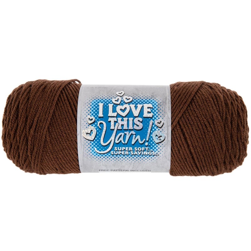 Hobby Lobby I Love This Yarn - 4 Medium 100% Acrylic Yarn for Crocheting & Knitting Blankets, Hats & Accessories, Set of 2, 160 Brown - Image 2