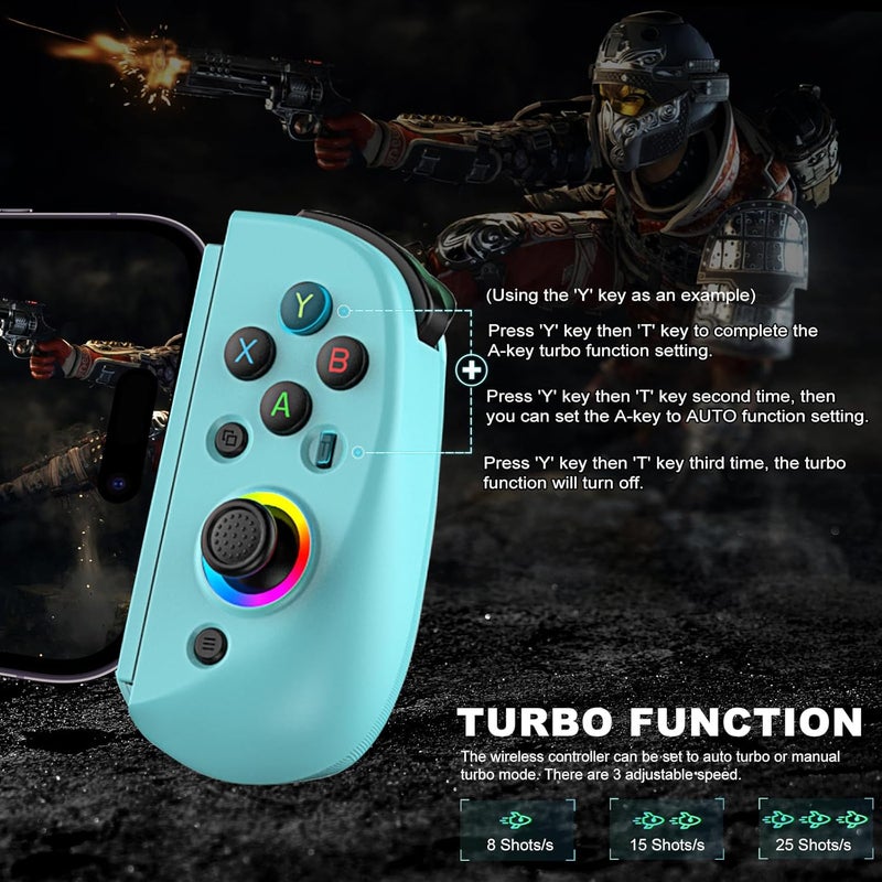 arVin Mobile Gaming Controller for iPad/Tablet[Within 5-10"] Phone Game Controller for iPhone/Android with RGB Hall Effect Joystick/Turbo/6-Axis Gyro/Vibration/Support Streaming on Xbox/PS4/PC Console - Image 5