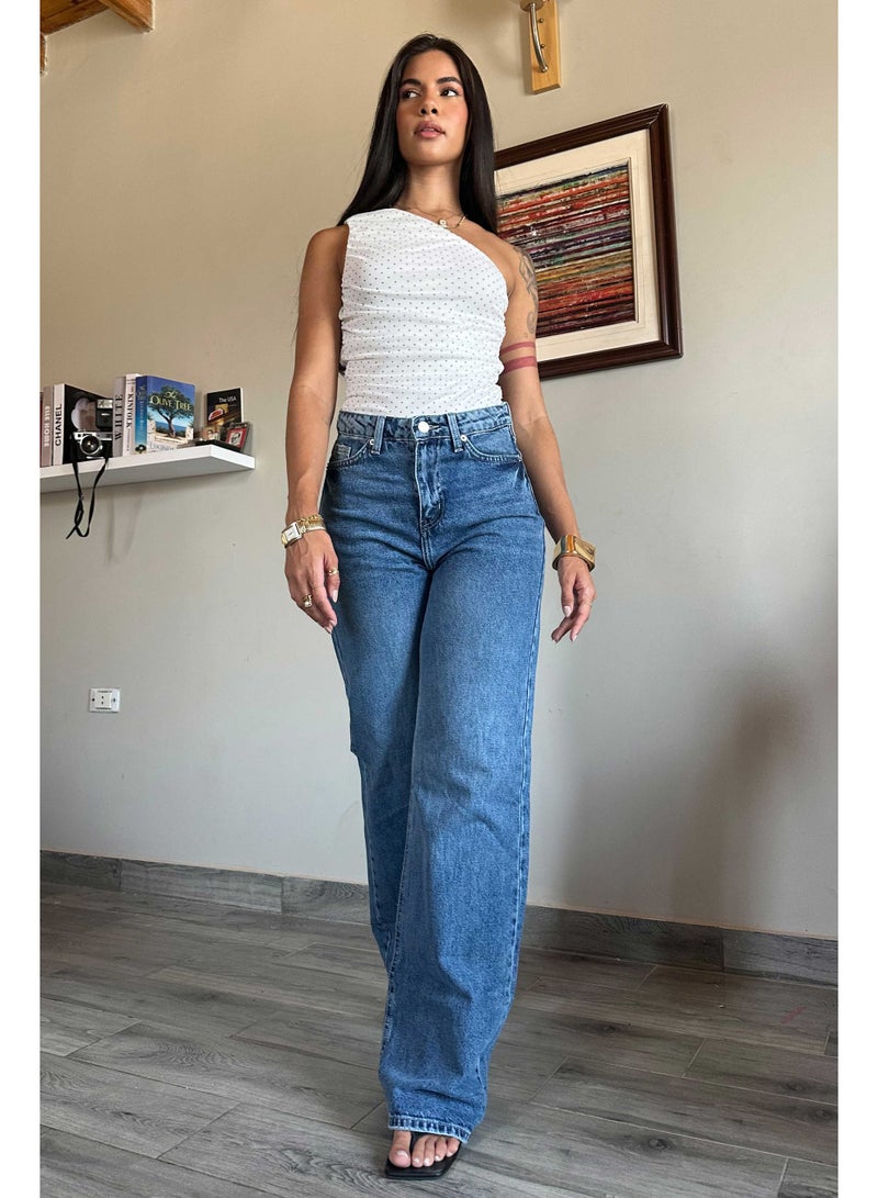 CIZARO Baggy - High-Waist Medium Blue Jeans  - Image 2