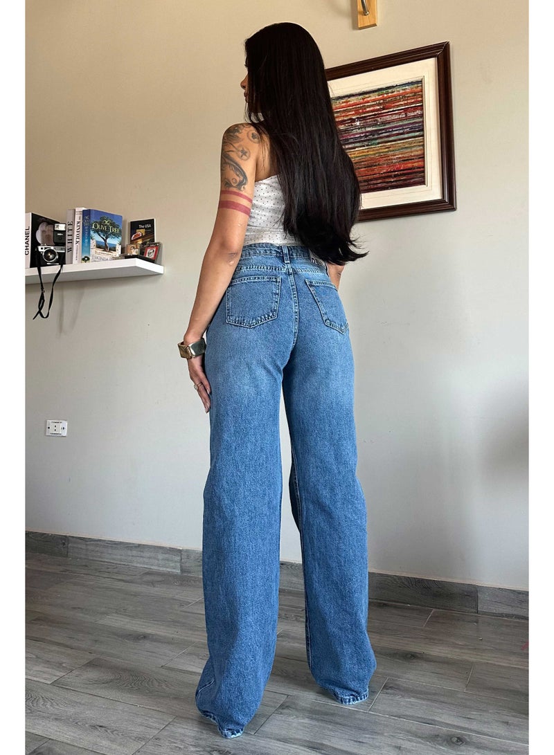 CIZARO Baggy - High-Waist Medium Blue Jeans  - Image 4