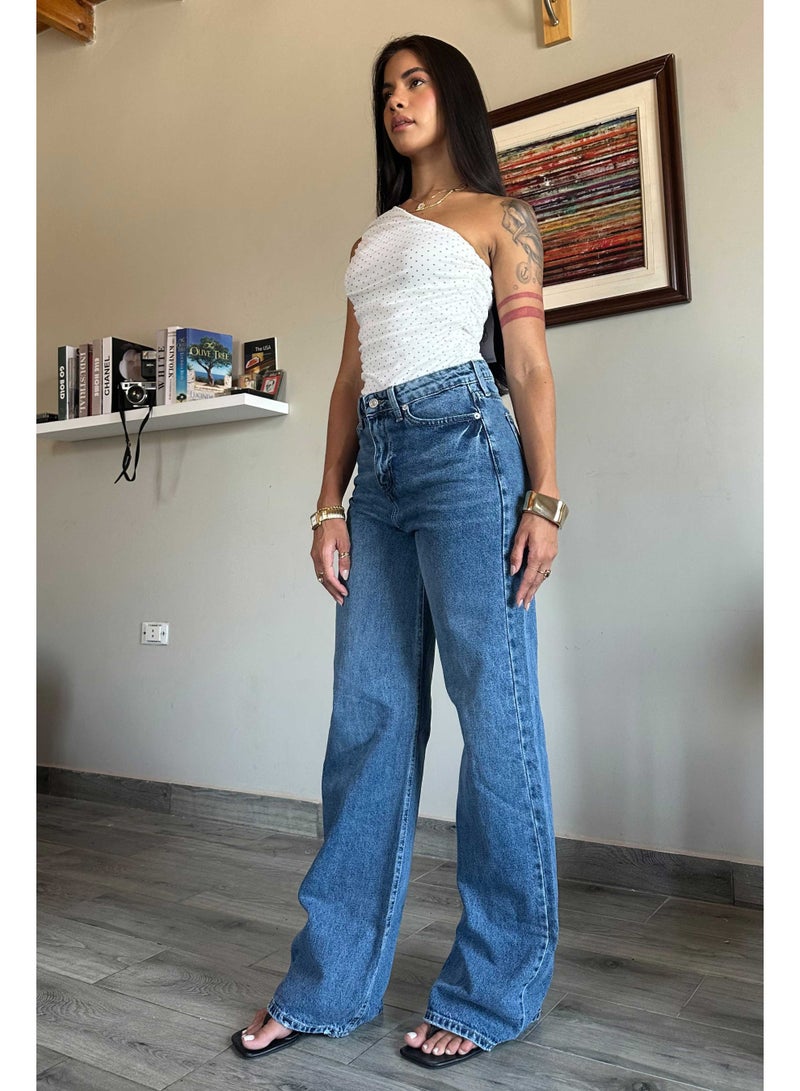 CIZARO Baggy - High-Waist Medium Blue Jeans  - Image 3