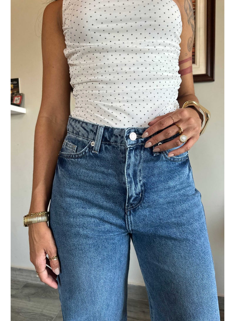 CIZARO Baggy - High-Waist Medium Blue Jeans  - Image 5