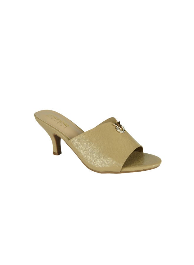 Michelle Morgan Michelle Morgan Ladies Kitten Heel 213RC001 Beige  - Image 1