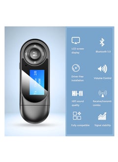 Excefore Bluetooth Transmitter Receiver with LCD Screen, USB Bluetooth 5.0 Audio Transmitter with 3.5mm Jack, Mini Portable Bluetooth Adapter, Low Latency, for TV, Stereo, Car, Headphones, Speakers, PC  - Image 4