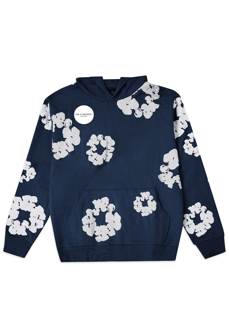 Denim Tears "      The Cotton Wreath Sweatshirts Navy     " - Image 1