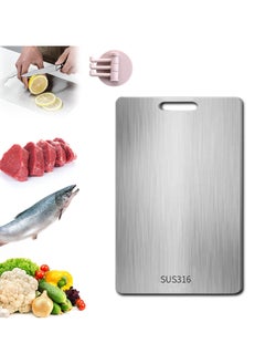 Generic 316 Stainless Steel Cutting Board for Kitchen – Heavy-Duty Chopping Board for Meat, Cheese, Vegetables, and Fruits (23 x 34cm)  - Image 1