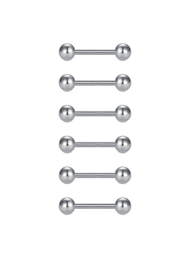 VCMART 12mm-18mm 14G Tongue Rings Straight Barbells Surgical Steel Body Piercing Jewelry, 14G, 12mm, Metal, stainless-steel - Image 1