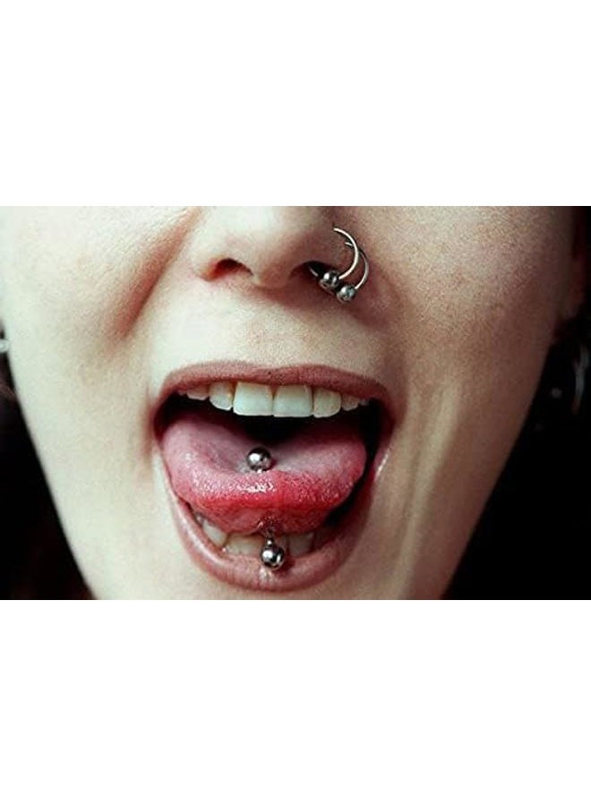 VCMART 12mm-18mm 14G Tongue Rings Straight Barbells Surgical Steel Body Piercing Jewelry, 14G, 12mm, Metal, stainless-steel - Image 5