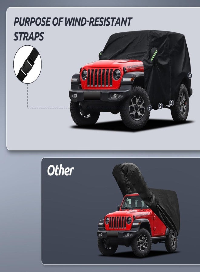 Migaven Cab Cover for Jeep Wrangler 2 Door 1987-2023, Jeep Wrangler Covers 2 Door Waterproof with Windproof Hooks & Driver Door Zipper All Weather Snow Rain UV Protection - Image 5