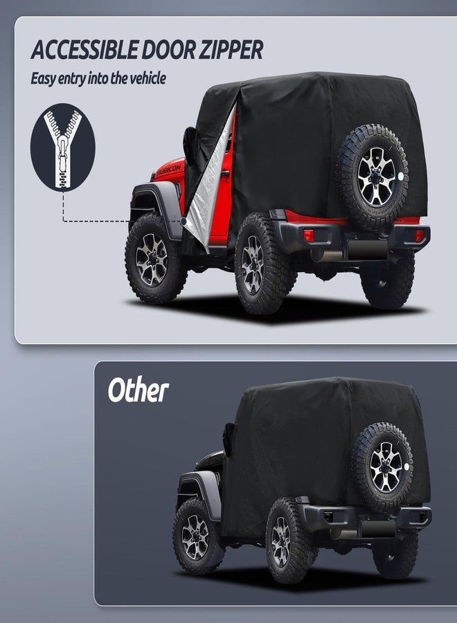 Migaven Cab Cover for Jeep Wrangler 2 Door 1987-2023, Jeep Wrangler Covers 2 Door Waterproof with Windproof Hooks & Driver Door Zipper All Weather Snow Rain UV Protection - Image 2