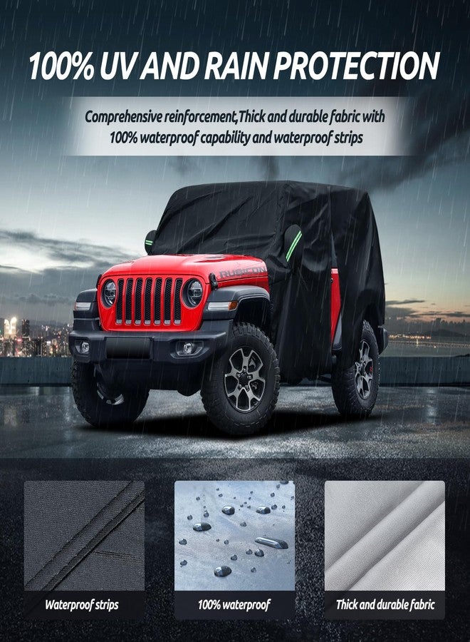 Migaven Cab Cover for Jeep Wrangler 2 Door 1987-2023, Jeep Wrangler Covers 2 Door Waterproof with Windproof Hooks & Driver Door Zipper All Weather Snow Rain UV Protection - Image 4