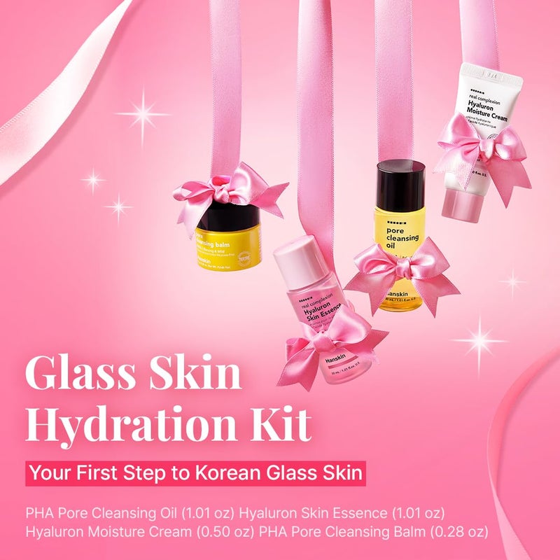 Hanskin Glass Skin On the Go Kit â€“ Travel-Friendly Hydrating Set with PHA Cleansing Oil&Balm, Toner & Moisture Cream | TSA-Approved Mini Skincare, Holiday Stocking Stuffer, Teen Girl & Womenâ€™s Gift - Image 3