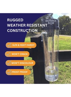 Outback Blue Professional Rain Gauge - 11" High Capacity Precipitation Measure Tool, Accurate to 0.01 Inch, Weather Resistant, Easy Read, for Garden, Farm, Meteorology - Australian Made  - Image 4