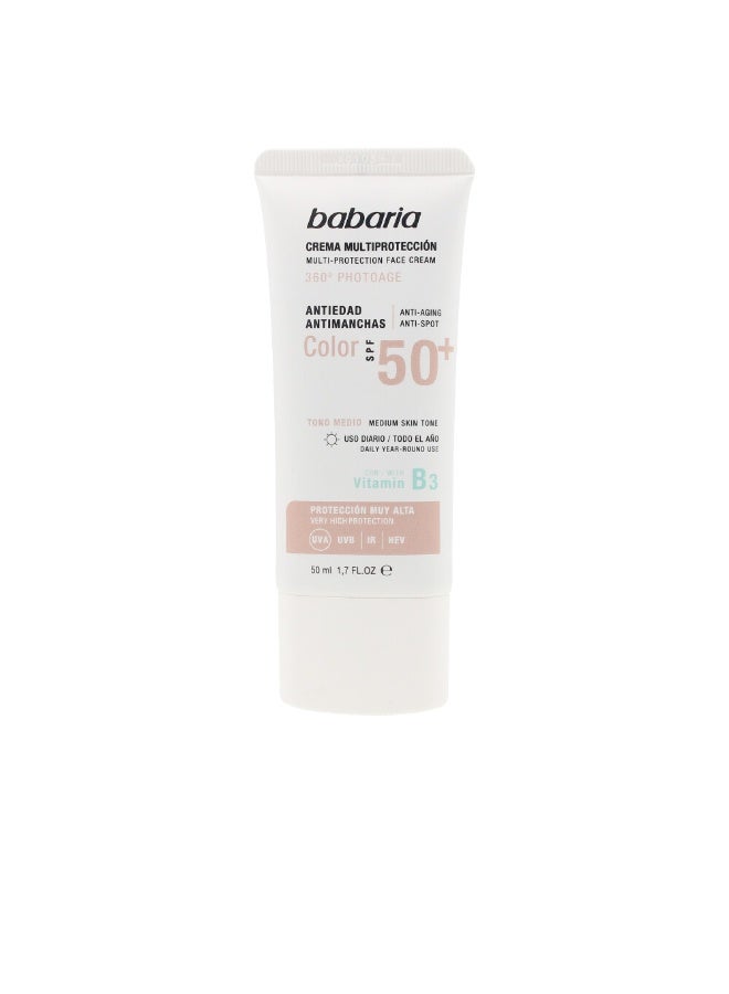 Babaria Sun Multi-Protection Color Anti-Dark Spot Cream SPF50+ 50ml - Image 1
