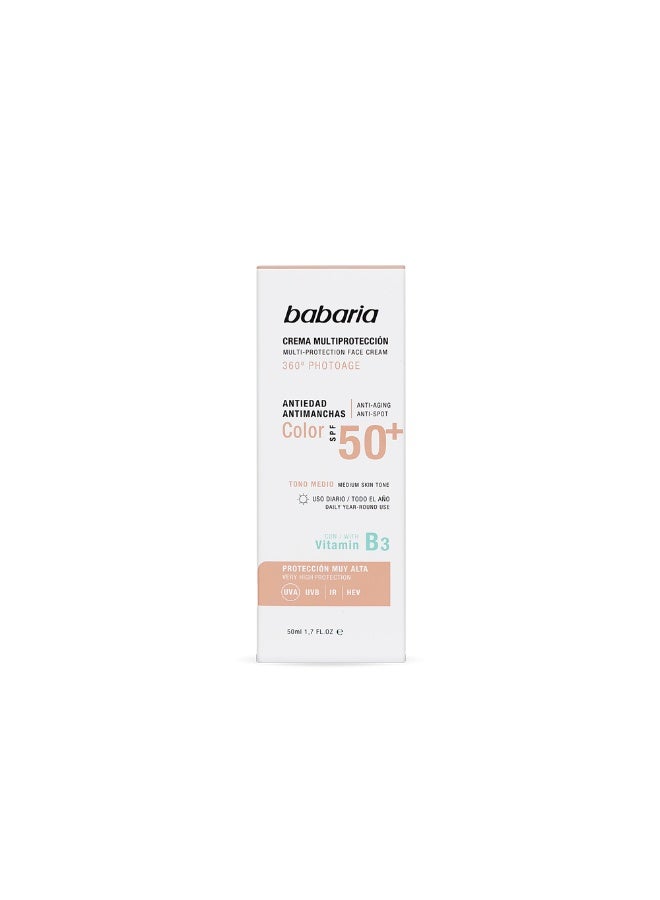 Babaria Sun Multi-Protection Color Anti-Dark Spot Cream SPF50+ 50ml - Image 2