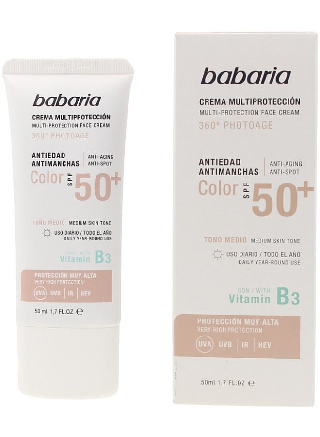 Babaria Sun Multi-Protection Color Anti-Dark Spot Cream SPF50+ 50ml - Image 3