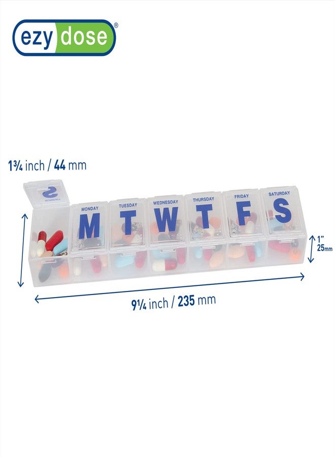 EZY DOSE Weekly (7-Day) Pill Organizer, Vitamin Case and Medicine Box, Clear Lids, 2X-Large - Image 3