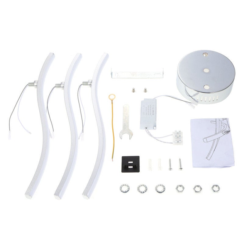 Branch Chandelier: White Aluminum Fixture, Stylish Curved LED, High-Efficient Energy Saving - Creative Branch Shape, Modern Lighting for Living Room Bedroom Hotel Hall - Image 2