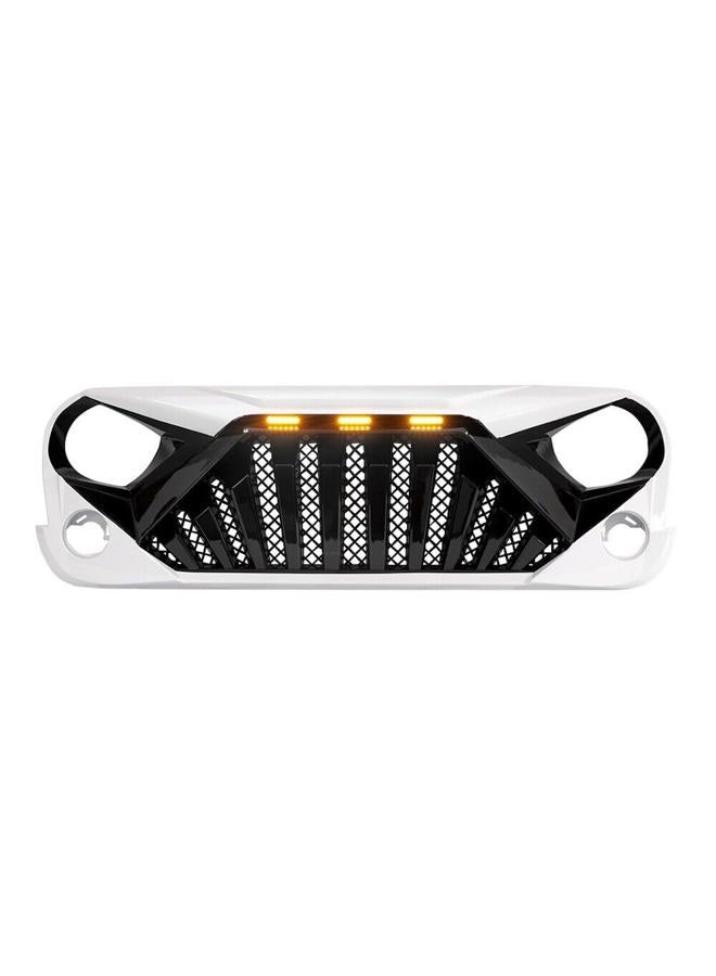 EOMD Front Grill Goliath Grille compatible with 2007-2018 Jeep Wrangler Rubicon Sahara Sport JK/JKU, White Black - Image 2
