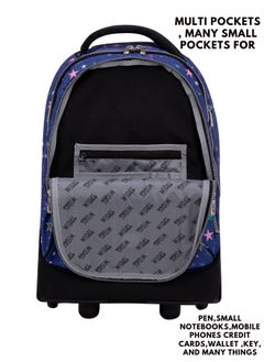Wires 3 Piece Kids School Trolley Bag laptop compartment Big Wheels With Lunch bag & Pencil Case  - Image 3